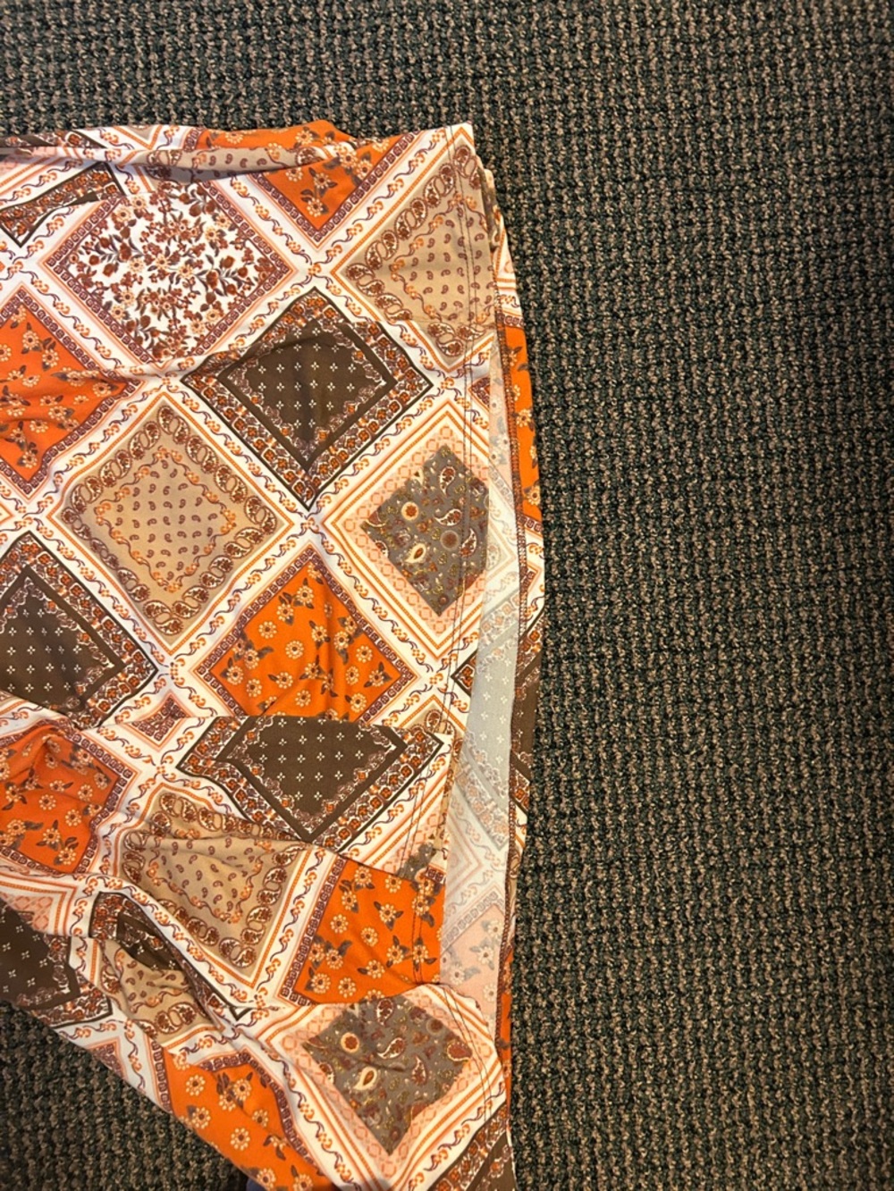 EARTHBOUND Orange and Brown Patchwork Maxi Skirt - Picture 6 of 6